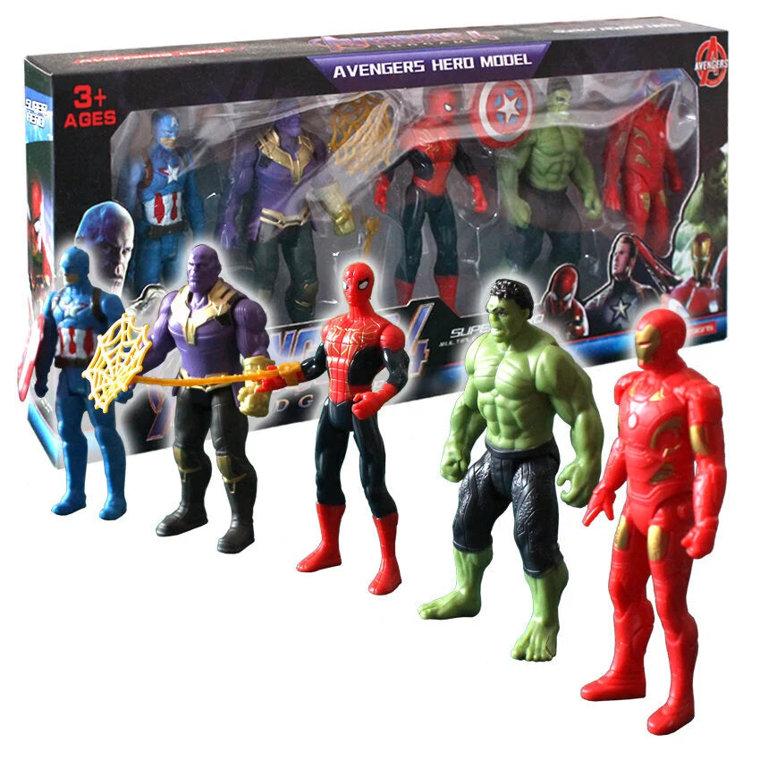 Atriebēju varoņu figūras - AVENGERS SPIDERMAN, HULK, IRON MAN, THANOS